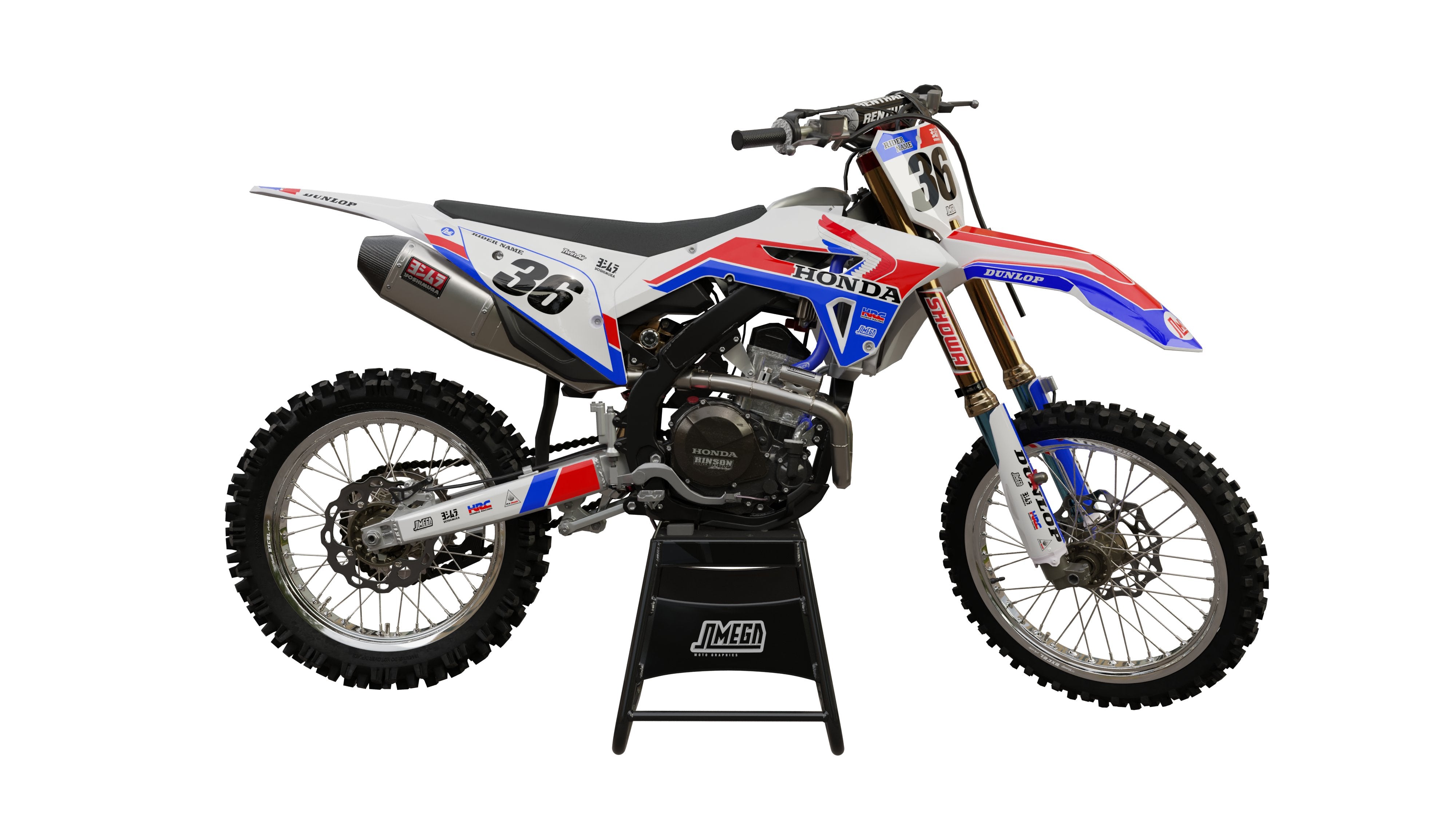 Honda White Retro Graphics Kit | Motocross Decals – Omega Moto