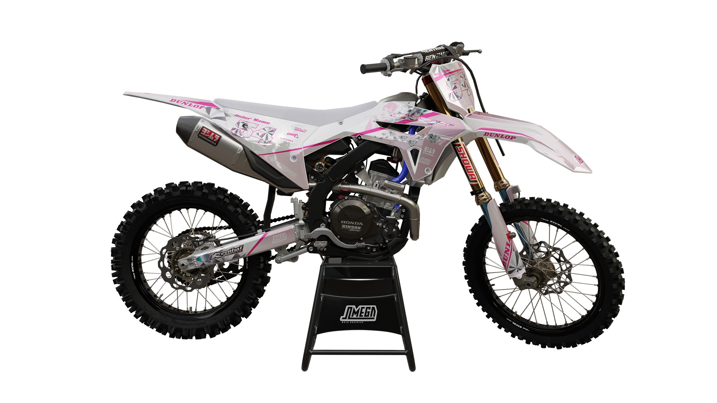ROCKFISH GTR PRO コンプリート 白/ピンク 即レースOK！ 中古 Pink Tiffany Graphics Kit | Dirt Bike Stickers – Omega Moto Graphics