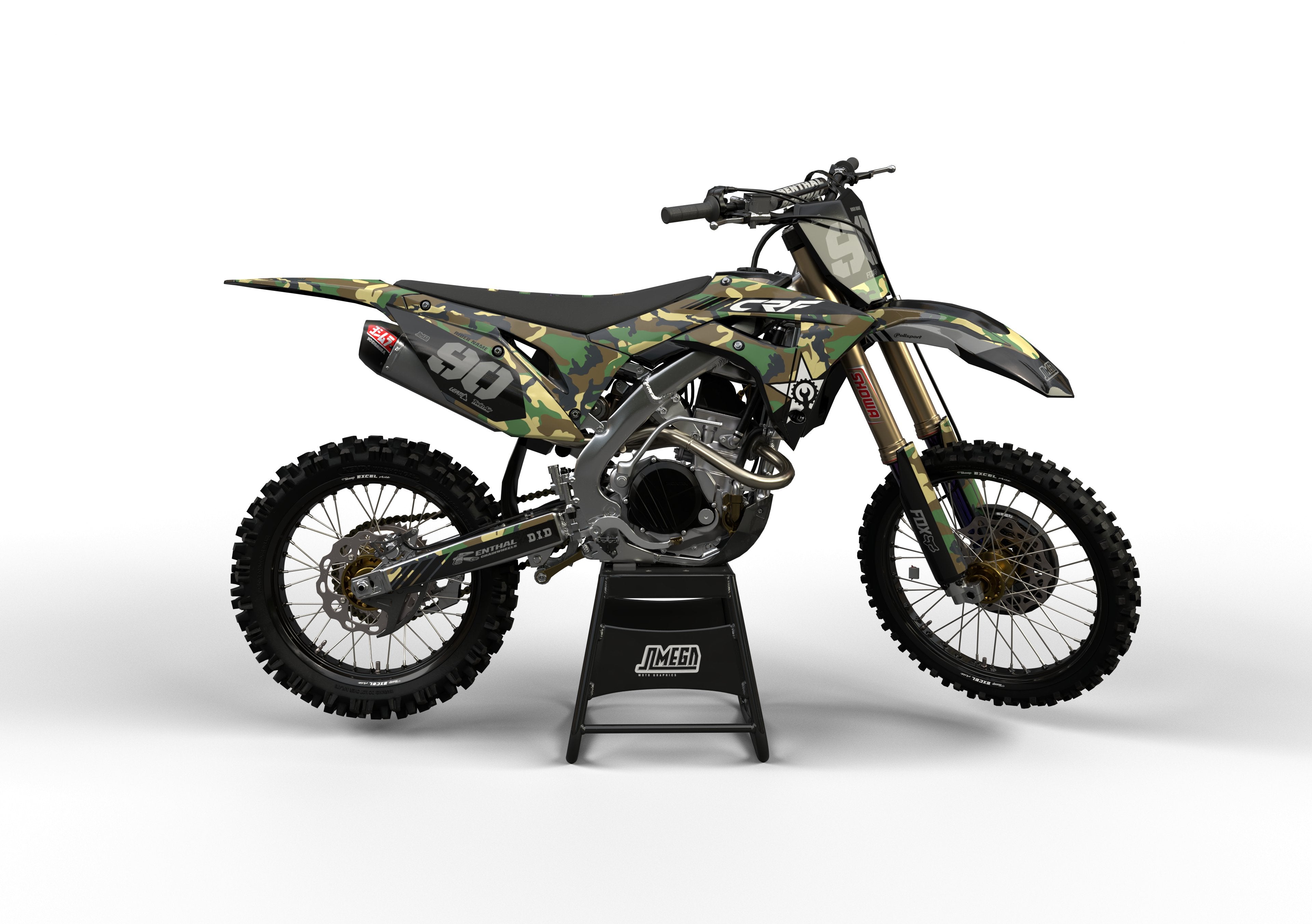 Honda CR CRF Army Camo graphics kit Omega Moto Graphics