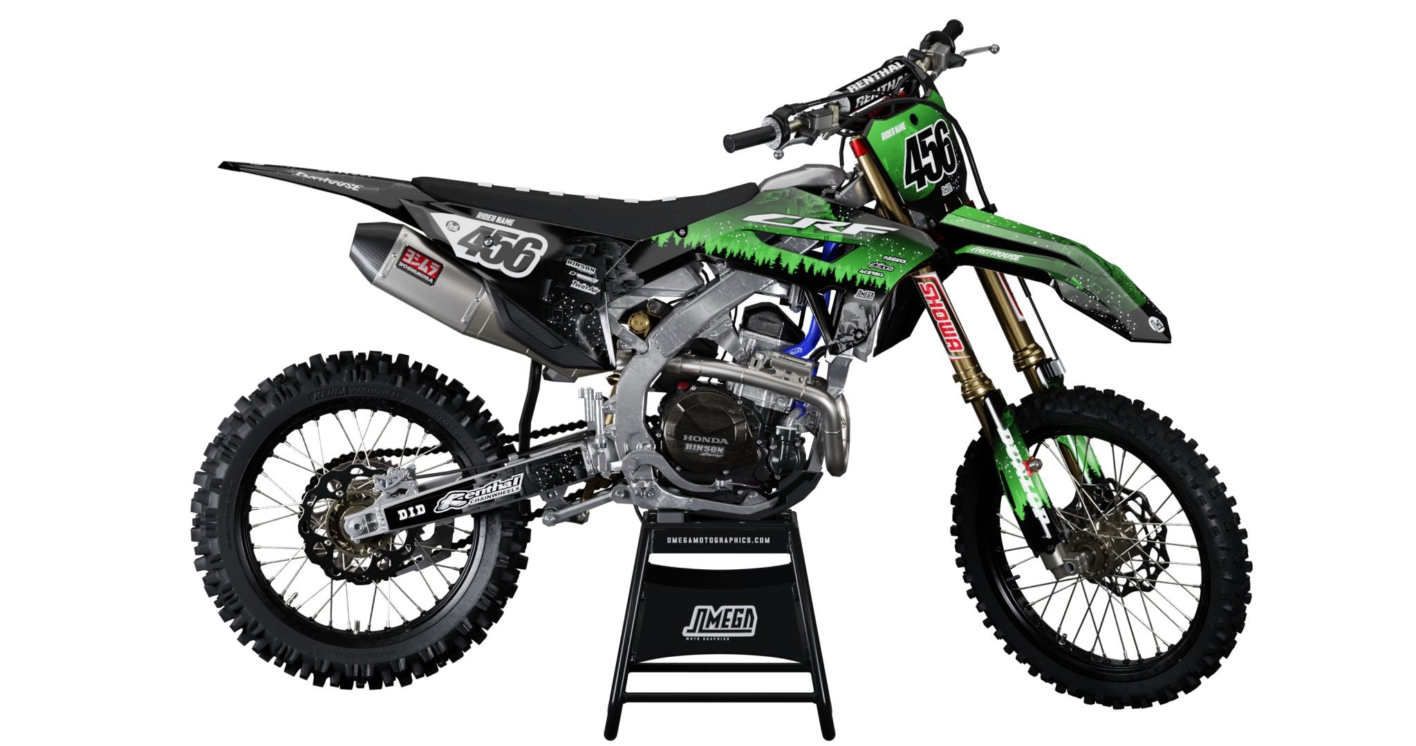 Green Death Star Graphics Kit | Dirt Bike Decals – Omega Moto Graphics