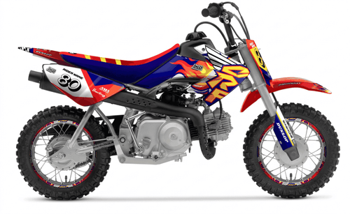 90s Retro CR Style Sticker kit for Honda CRF 50 2013 - 2027
