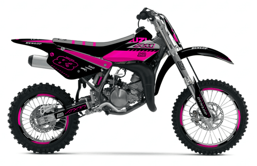 Pink and Black Sticker kit for Suzuki RM 85 2001 - 2020