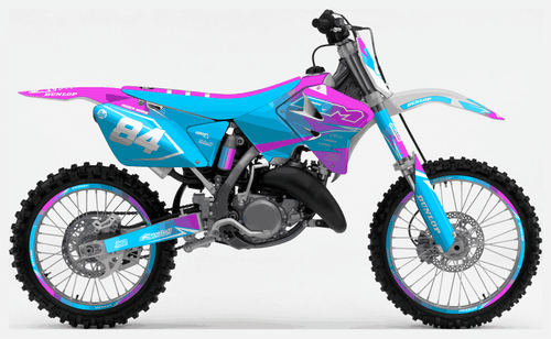Pink and Blue Fade Sticker kit for Suzuki RM 125 2001 - 2012