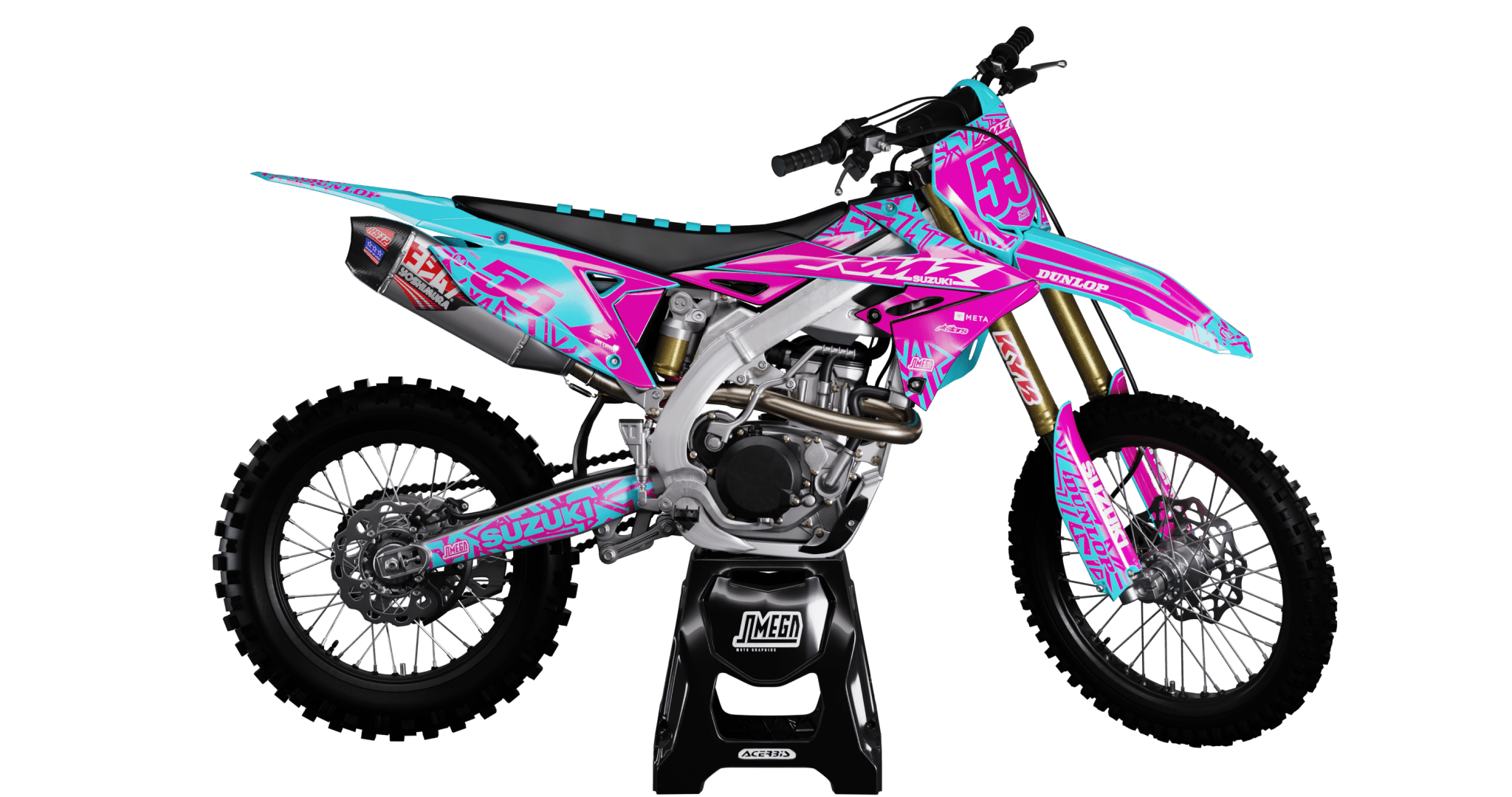 Suzuki Pink Radix Graphics Kit | Dirt Bike Decals – Omega Moto