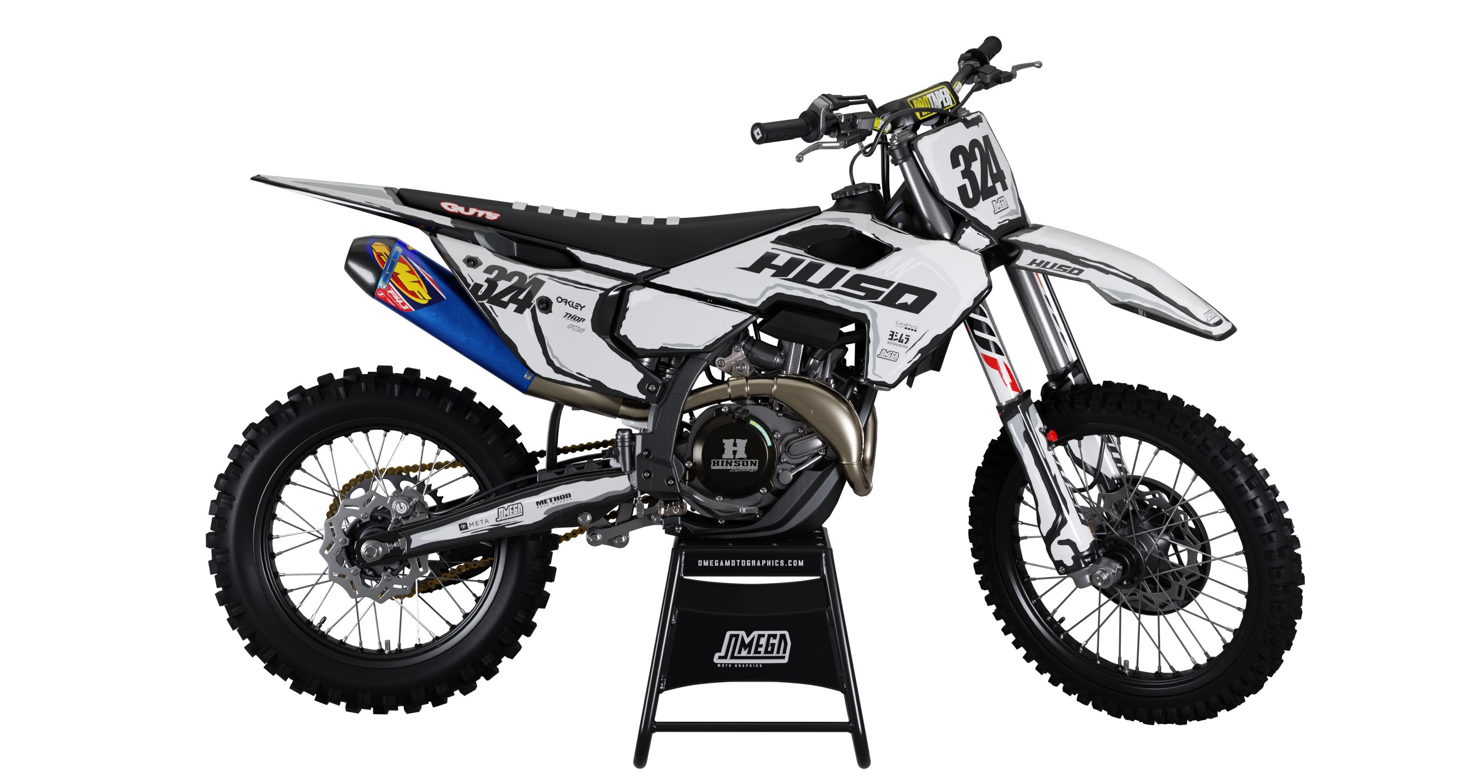 Husqvarna White Manga Graphics Kit Omega Moto Graphics