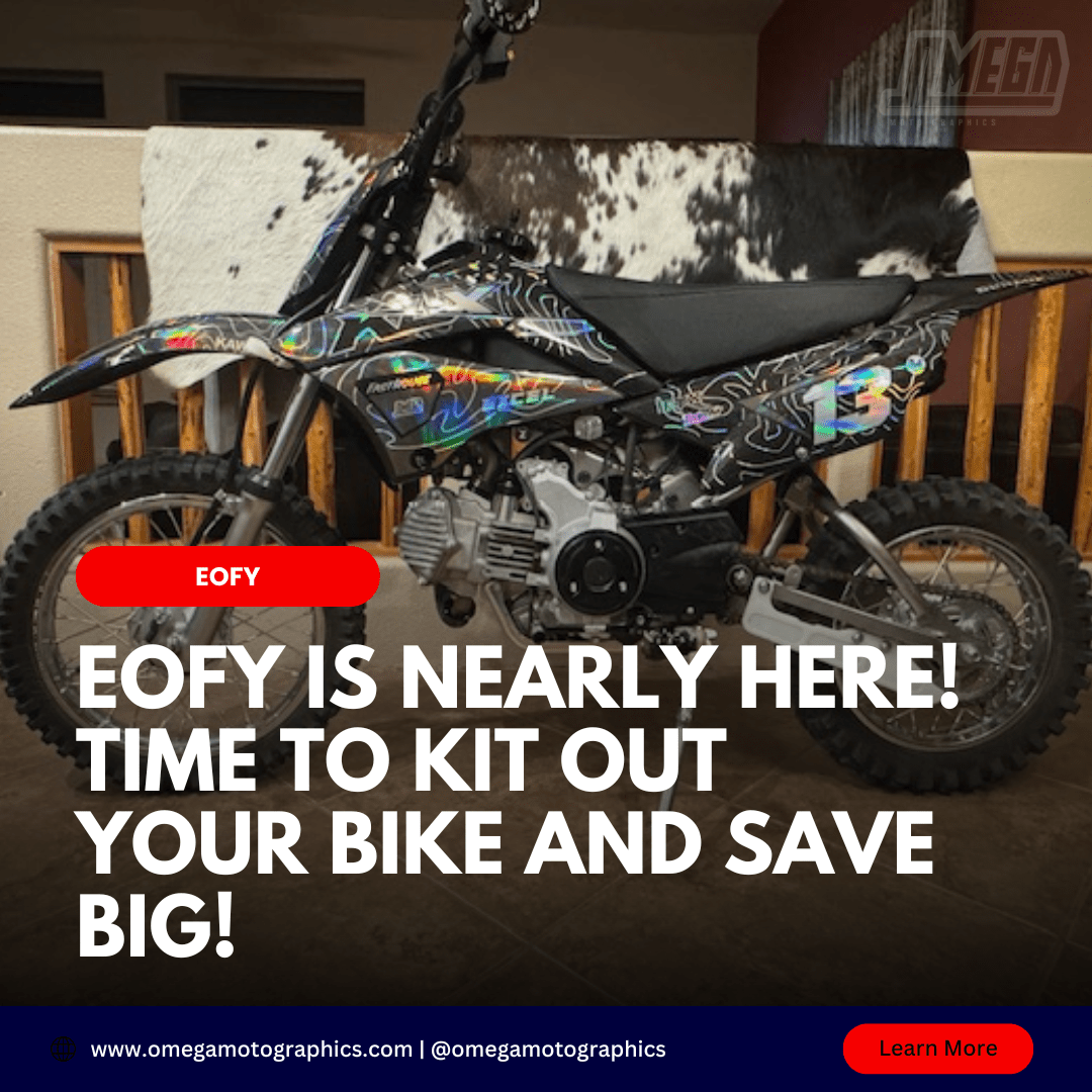 Get ready for the End of Financial Year with Omega Moto Graphics! Learn why EOFY is the perfect time to upgrade your dirt bike graphics with our high-durability kits. 