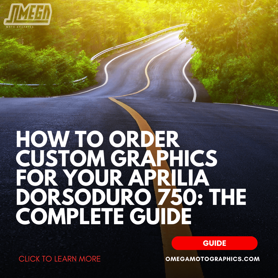 Custom road bike graphics kit on Aprilia Dorsoduro 750 by Omega Moto Graphics