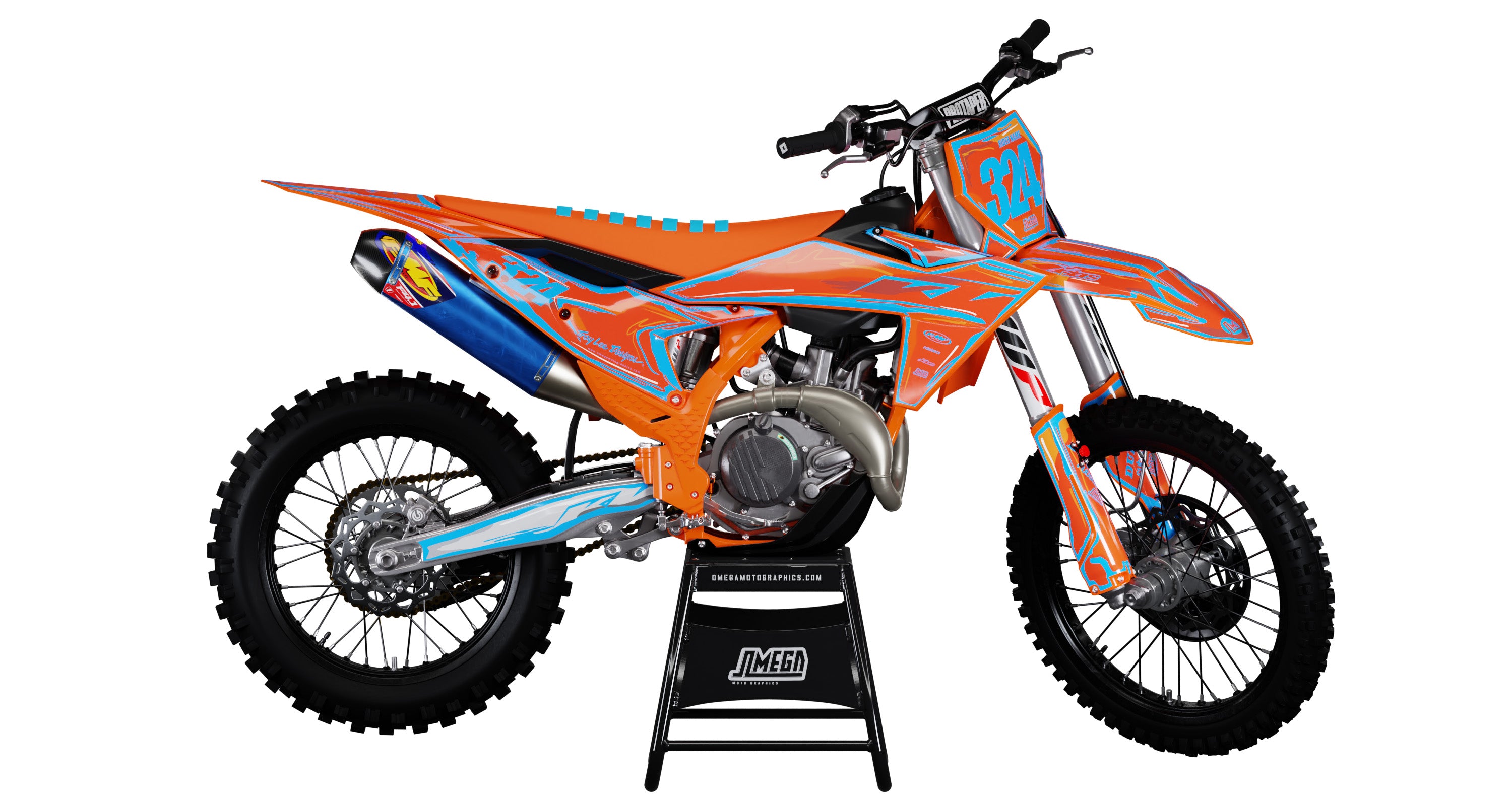 Blue and Orange Manga Graphics Kit | Dirt Bike Stickers – Omega Moto ...