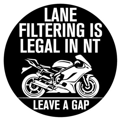 Lane Filtering Is Legal In (States of Australia) - Leave A Gap - Holographic Sticker