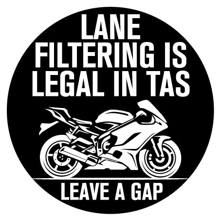 Lane Filtering Is Legal In (States of Australia) - Leave A Gap - Holographic Sticker