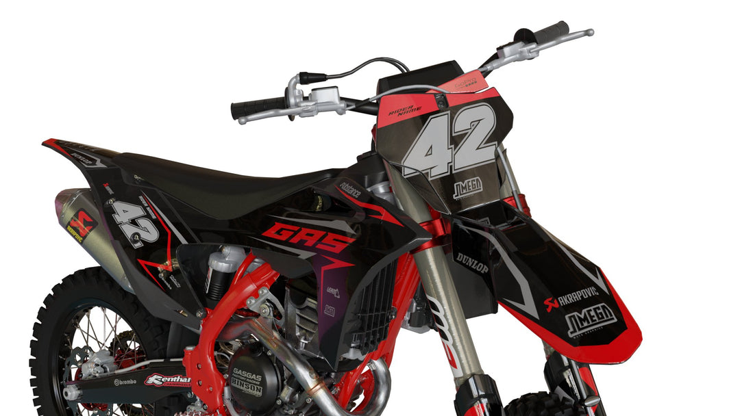 gasgas ec mc black & red rider graphics kit