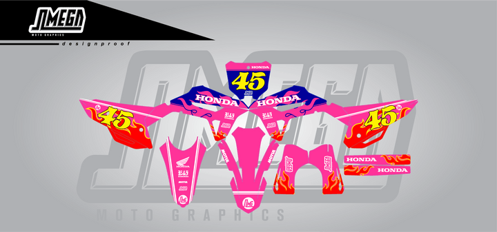 Honda Pink Retro Graphics Kit