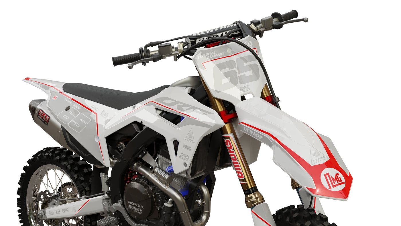 Honda White Factory Graphics Kit | Omega Moto Graphics