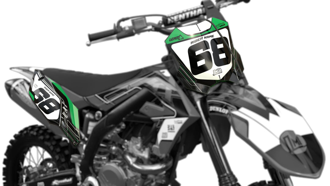 kawasaki kx kxf green and grey number plates