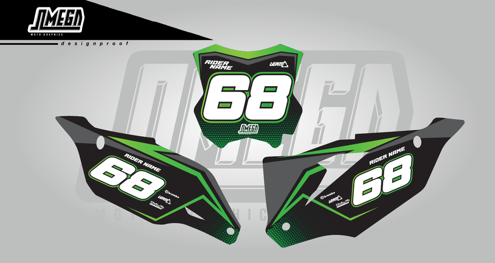 kawasaki kx kxf green rocket number plates