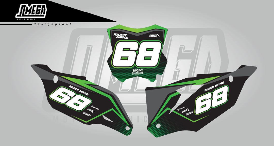 kawasaki kx kxf green rocket number plates