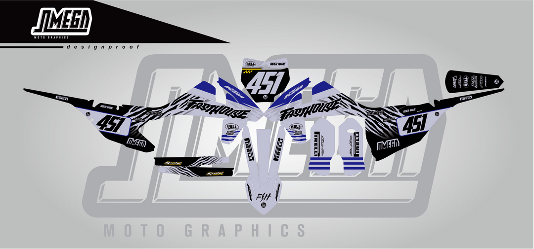ktm sx sxf exc fasthouse blue graphics kit