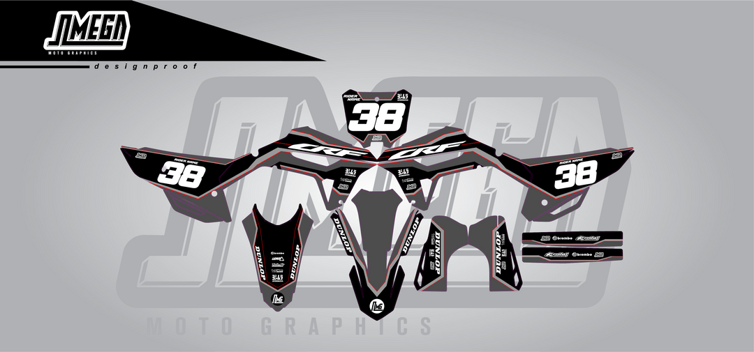 Honda Black Factory Graphics Kit