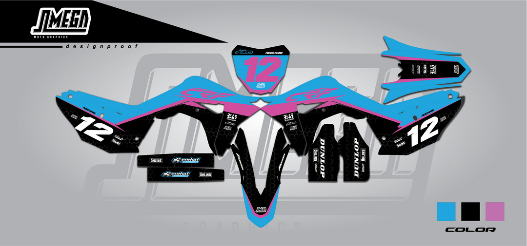 Honda Blue Love Graphics Kit