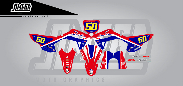 Honda Red Retro Graphics Kit