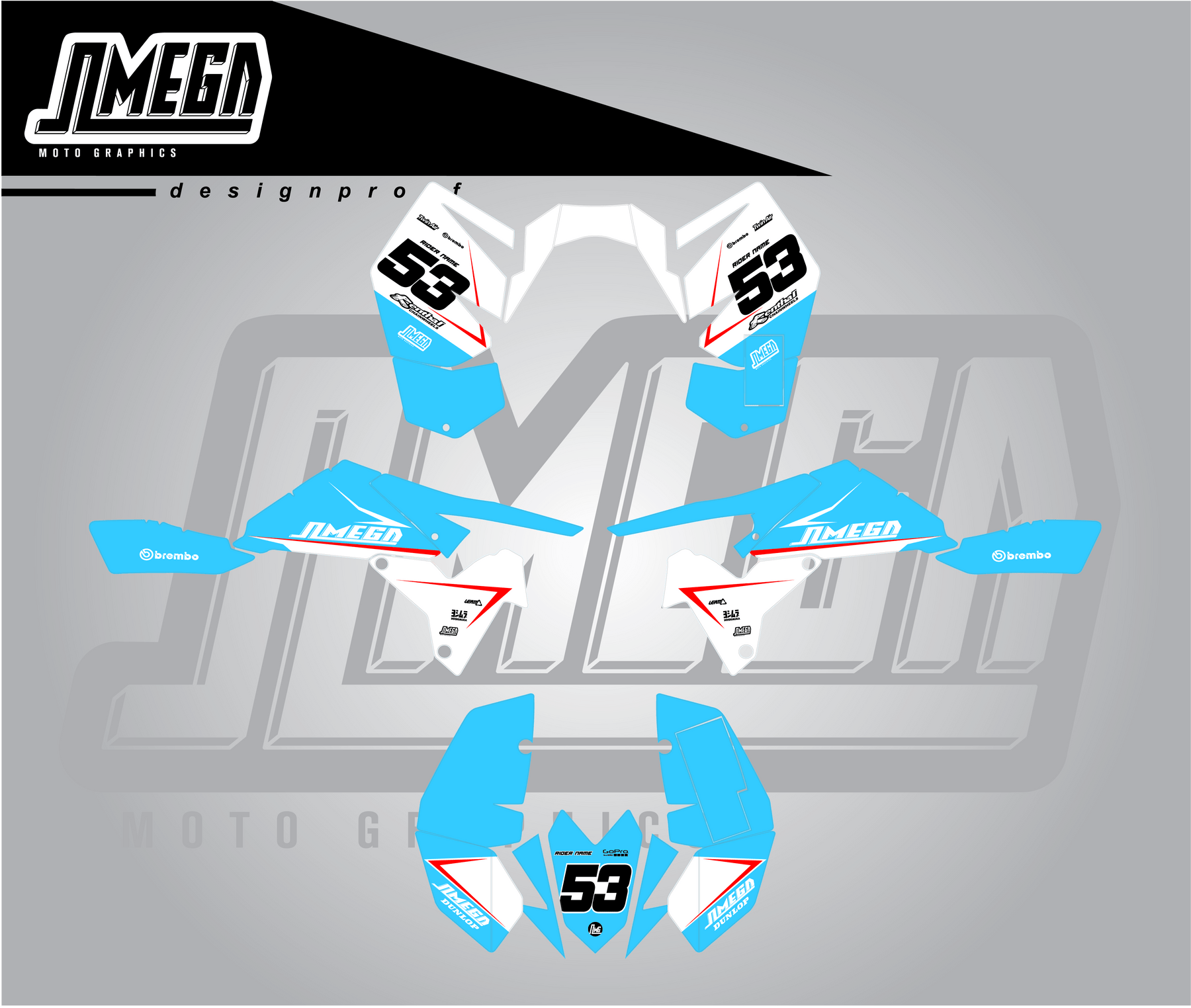 Duo Quad Graphics Kit | ATV Graphics Kit – Omega Moto Graphics