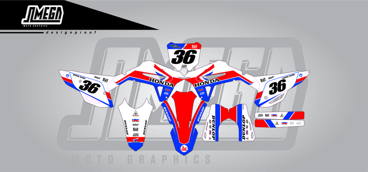 Honda White Retro Graphics Kit