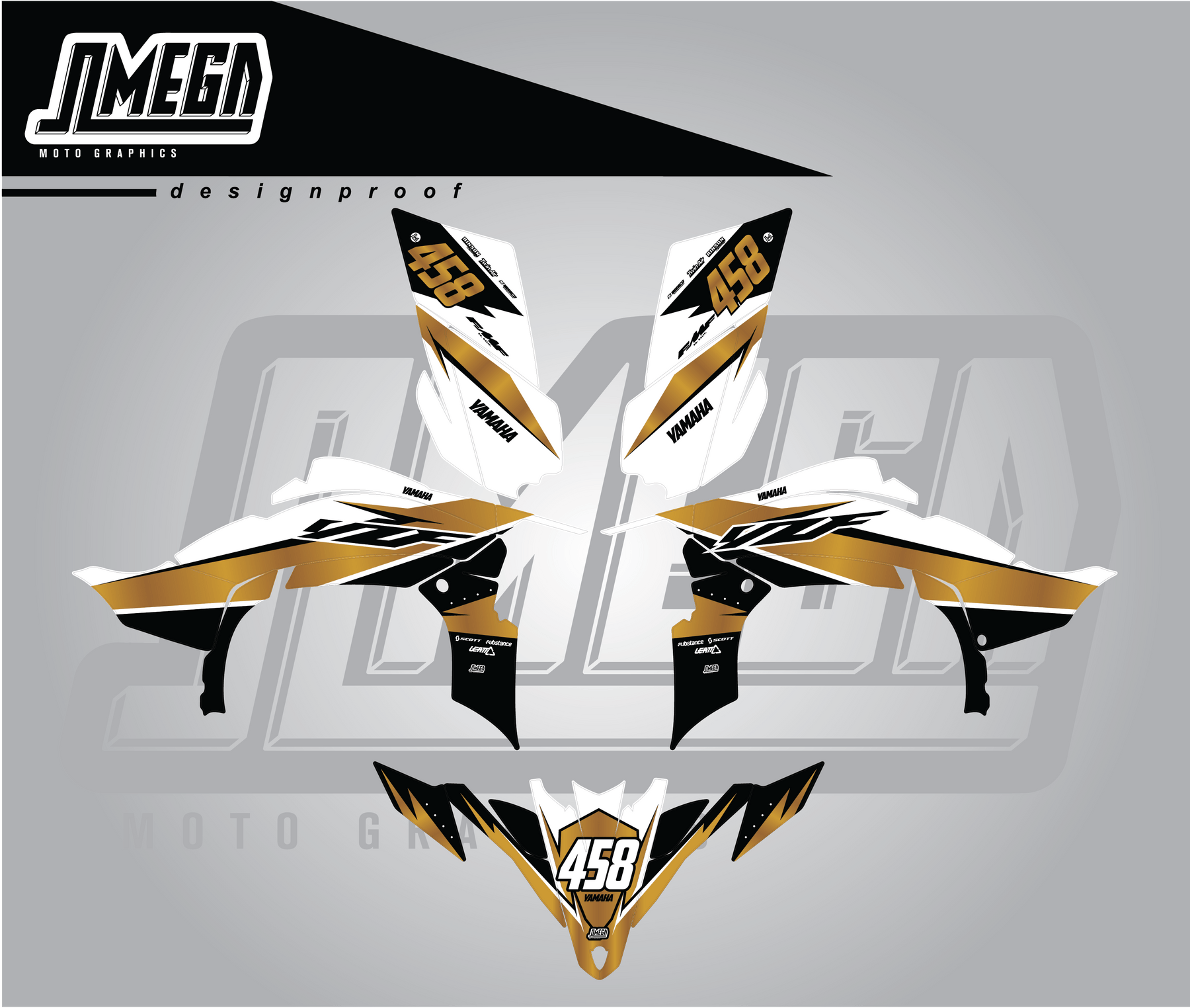 Yellow Quad/graphics Gold Chrome Quad Graphics Kit (requires chrome) – Omega Moto Graphics