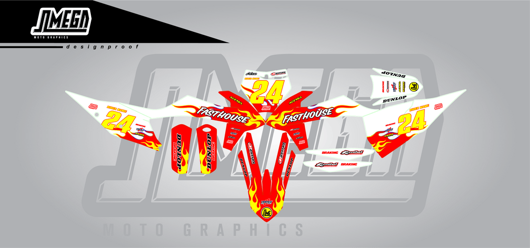ktm sxf exc flames on graphics kit