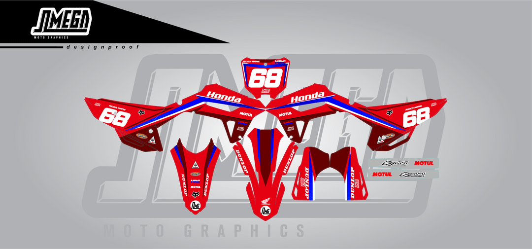Honda Red Factory Graphics Kit