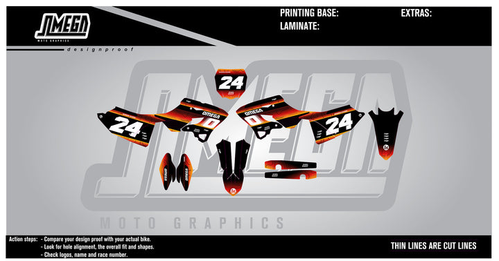 Yamaha YZ YZF Orange Game sticker kit
