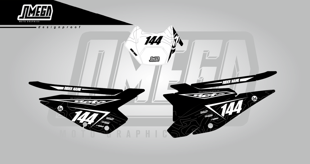 beta xtrainer rr enduro black flow - number plates