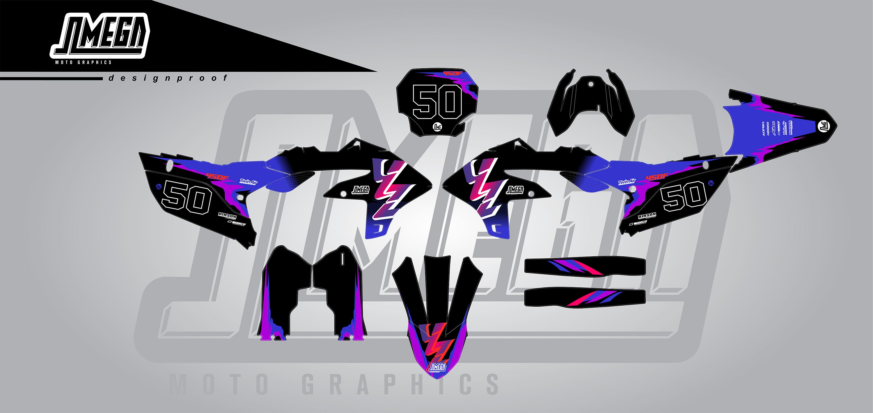 Yamaha Black 50th Graphics kit | Omega Moto Graphics