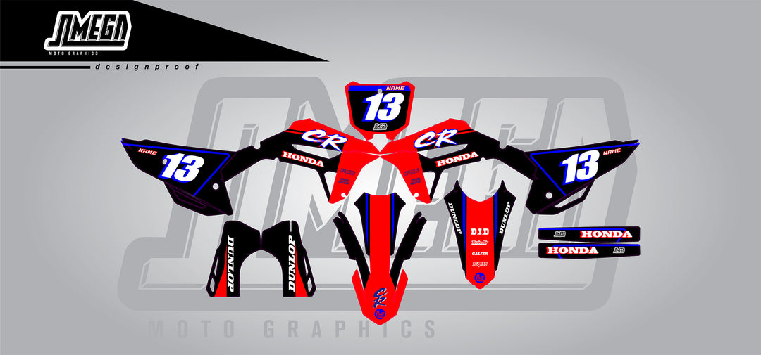 Honda CRF Black Electric CR Graphics Kit Decal set