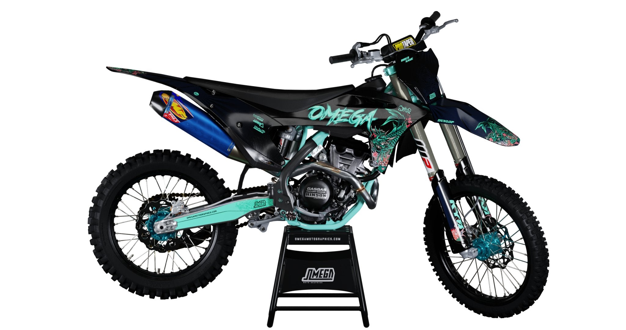Black Koi Graphics Kit | Dirt Bike Decals – Omega Moto Graphics