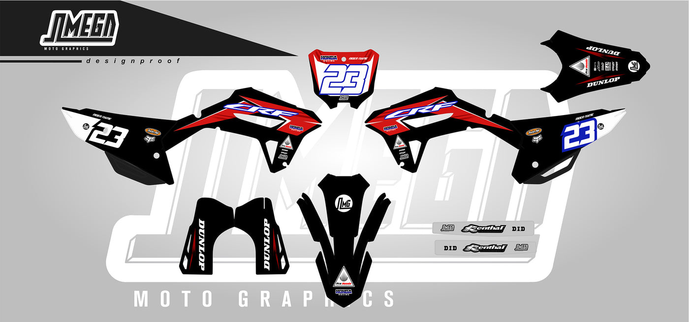 Dirt bike Black Honda 2024 Graphics Kit
