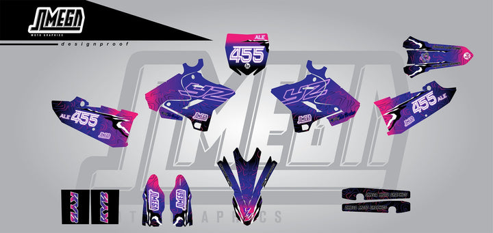 Dirt bike decals and graphics kits