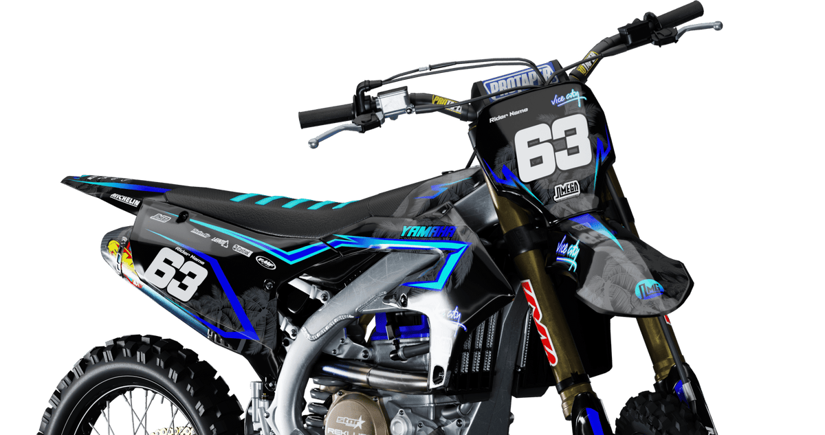 Blue Vice City Graphics Kit | MX Sticker Kit – Omega Moto Graphics