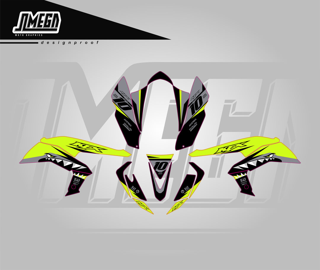 Fluro Bullet Quads Graphics Decals Stickers Kit