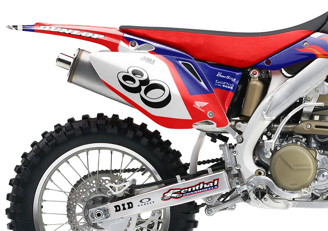 C R Retro Graphics Honda CR CRF 90s Retro CR Style graphics kit | Omega Moto Graphics