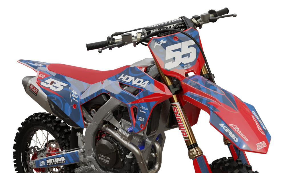 honda cr crf blue waves graphics kit