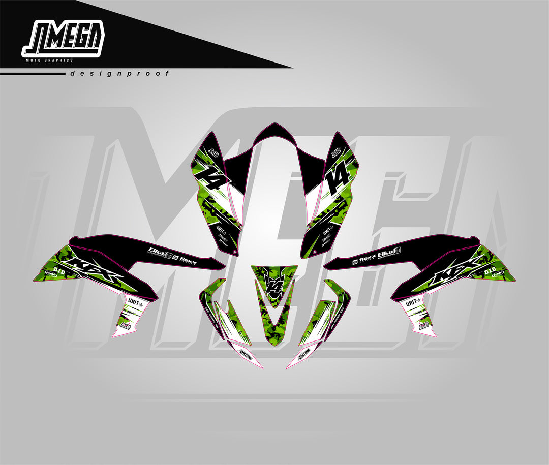 Kawasaki KFX Green Camo Quad Graphics Kit