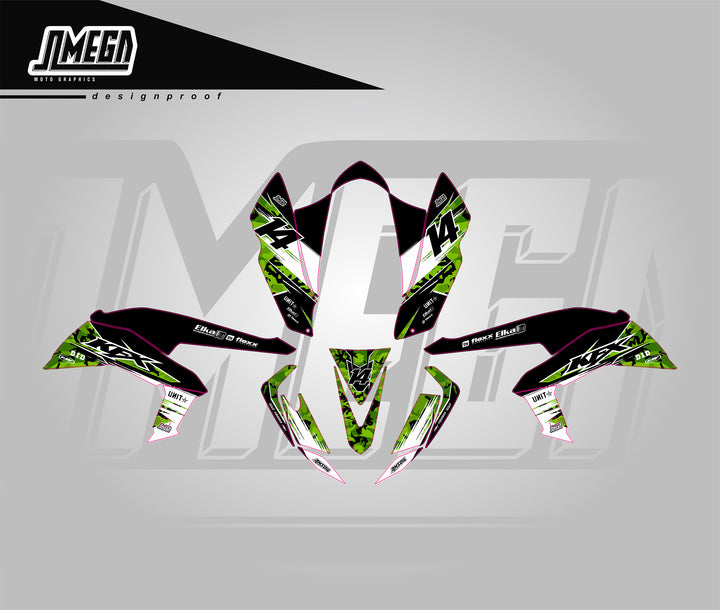 Kawasaki KFX Green Camo Quad Graphics Kit