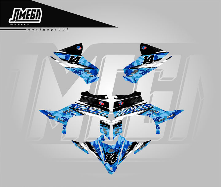 Yamaha Blue Camo Quad Graphics Kit