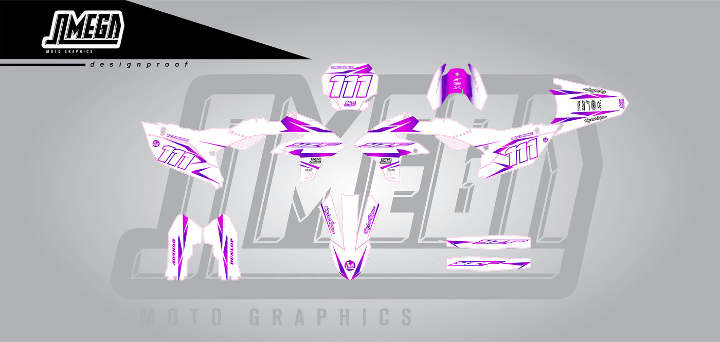 YZ Clean Purple Graphics Decals Stickers
