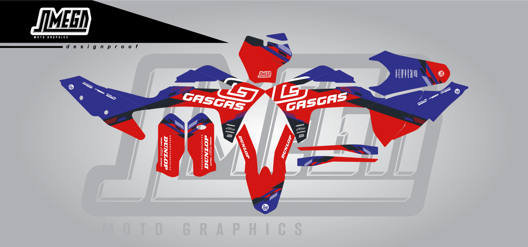 Gas Double Red Graphics Kit