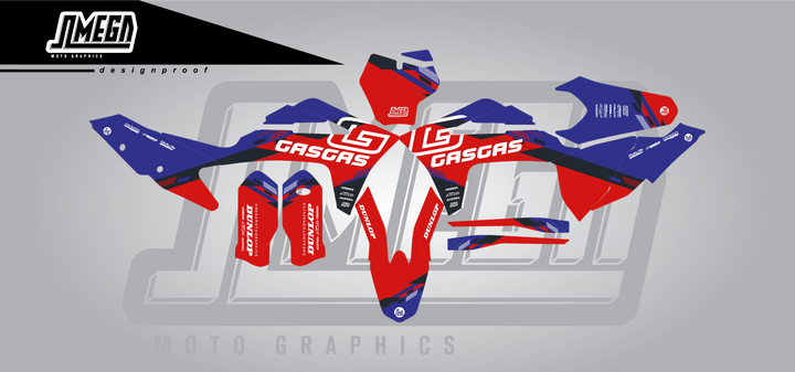 Gas Double Red Graphics Kit