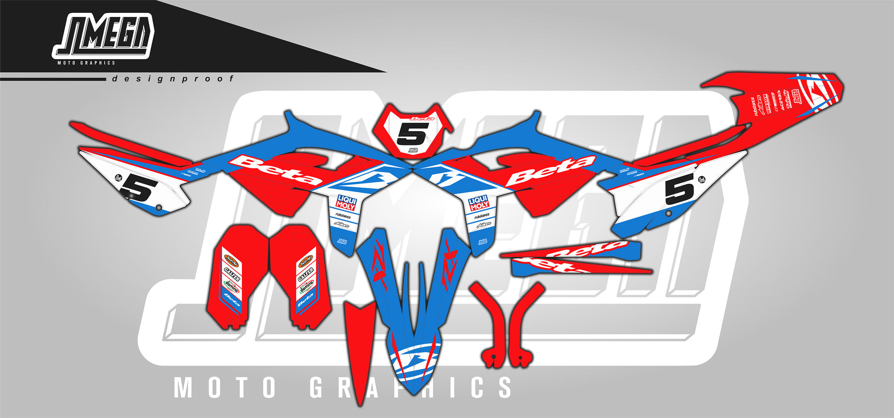 Beta Factory Racing Graphics Beta 24R Graphics Kit | Motocross Decals – Omega Moto Graphics