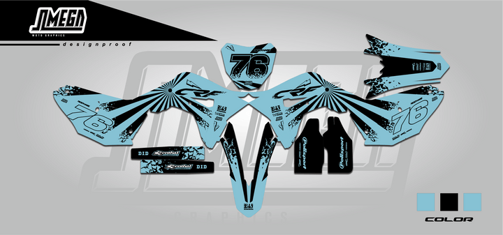 honda cr crf blue sun graphics kit