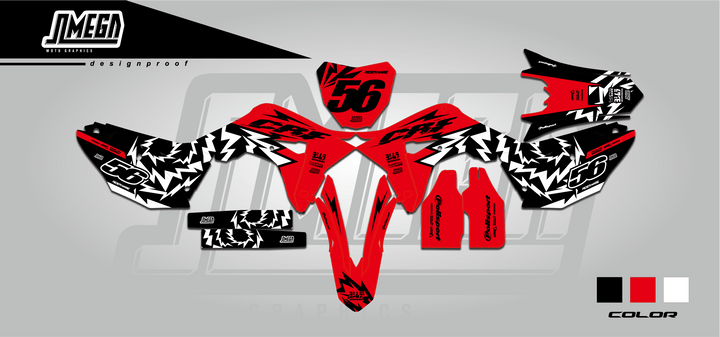 honda cr crf red thunder graphics kit