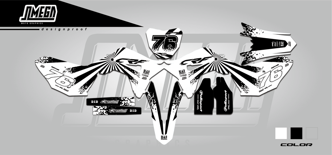 honda cr crf white sun graphics kit